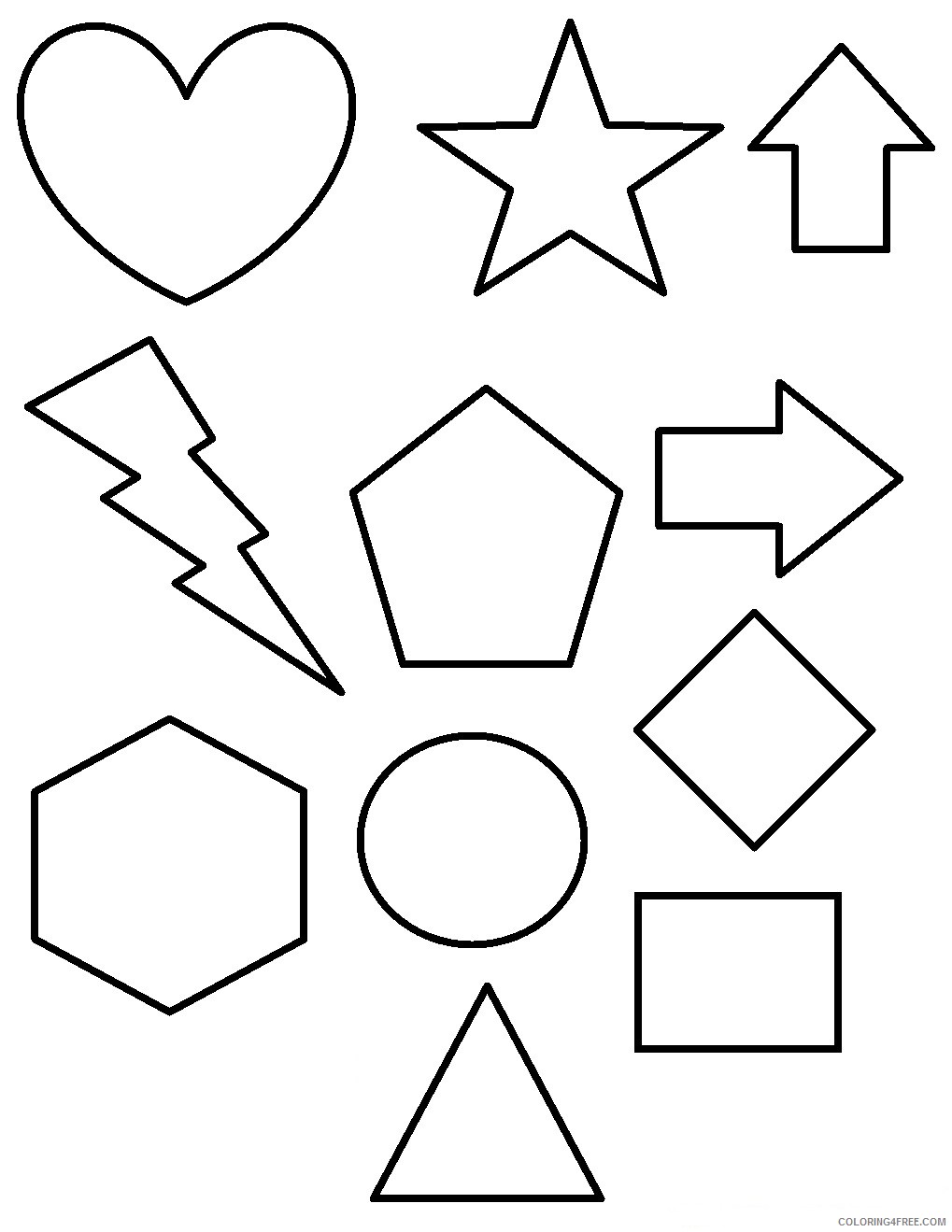shape coloring pages for preschool Coloring4free