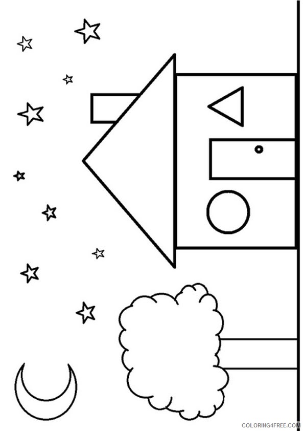 shape coloring pages house shaped Coloring4free
