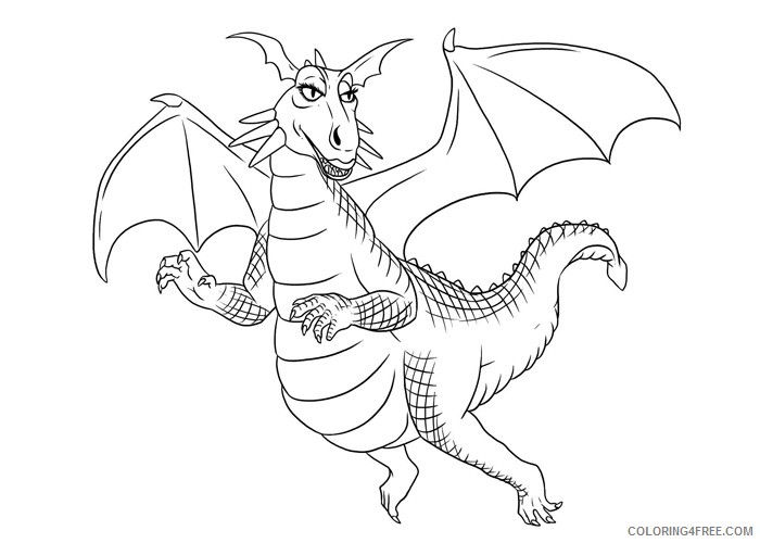 shrek coloring pages dragon Coloring4free