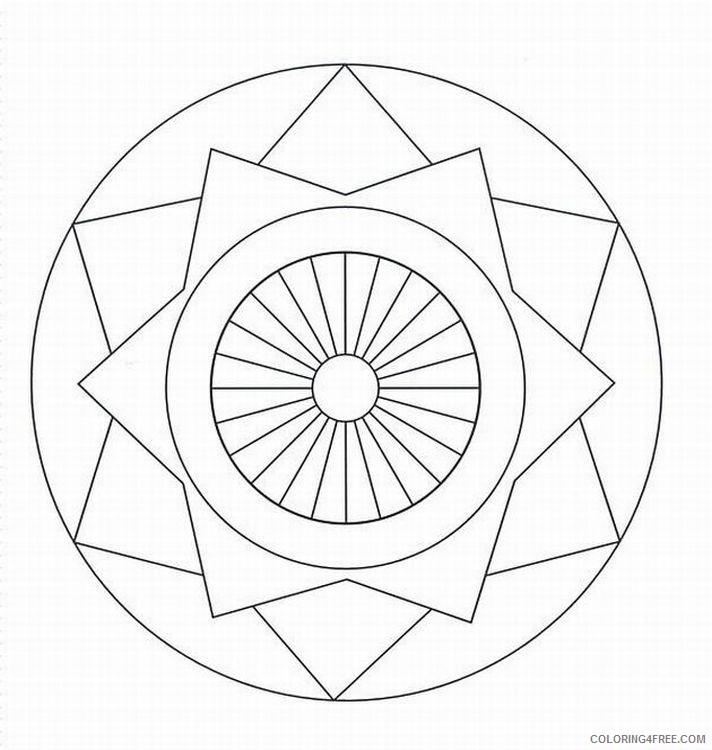 simple kaleidoscope coloring pages for kids Coloring4free