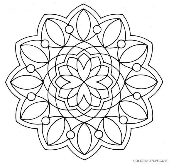 simple kaleidoscope coloring pages to print Coloring4free