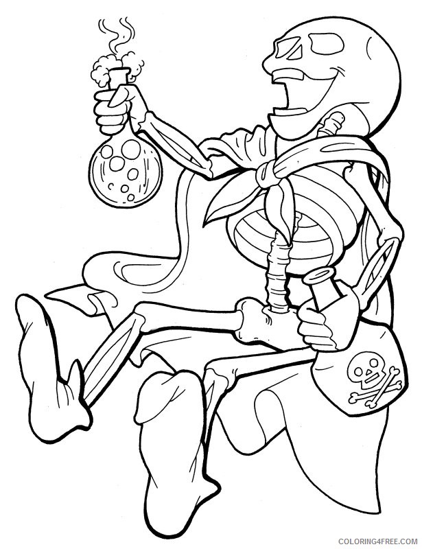 skeleton coloring pages with poison Coloring4free