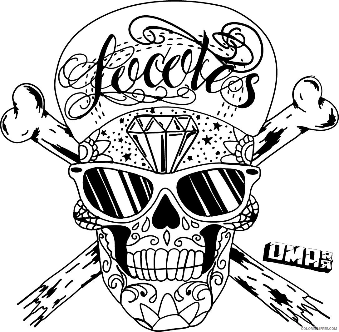 skull coloring pages for adults Coloring4free