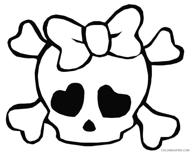 skull coloring pages for girls Coloring4free