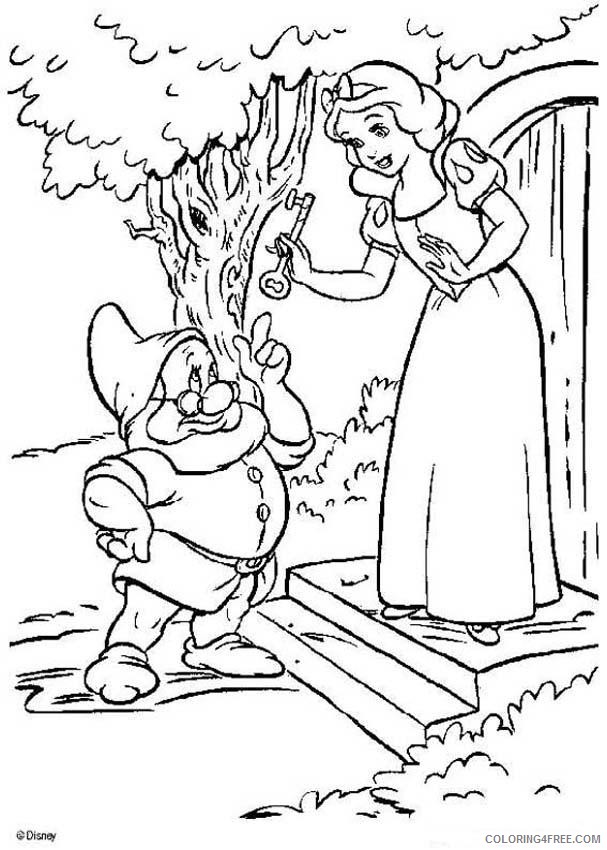snow white coloring pages and doc the dwarf Coloring4free