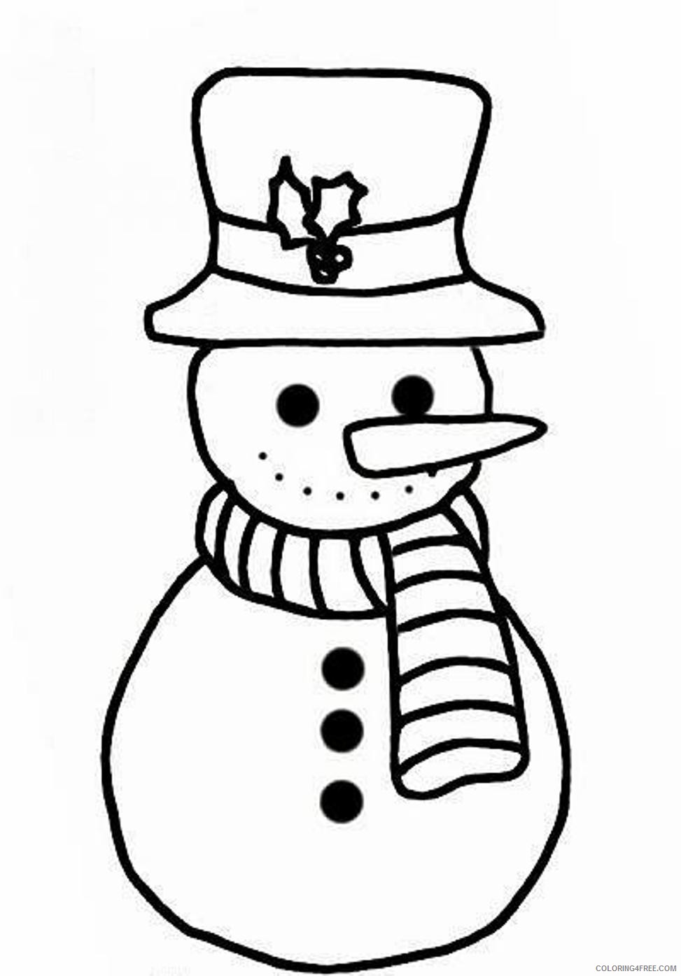snowman coloring pages for toddler Coloring4free