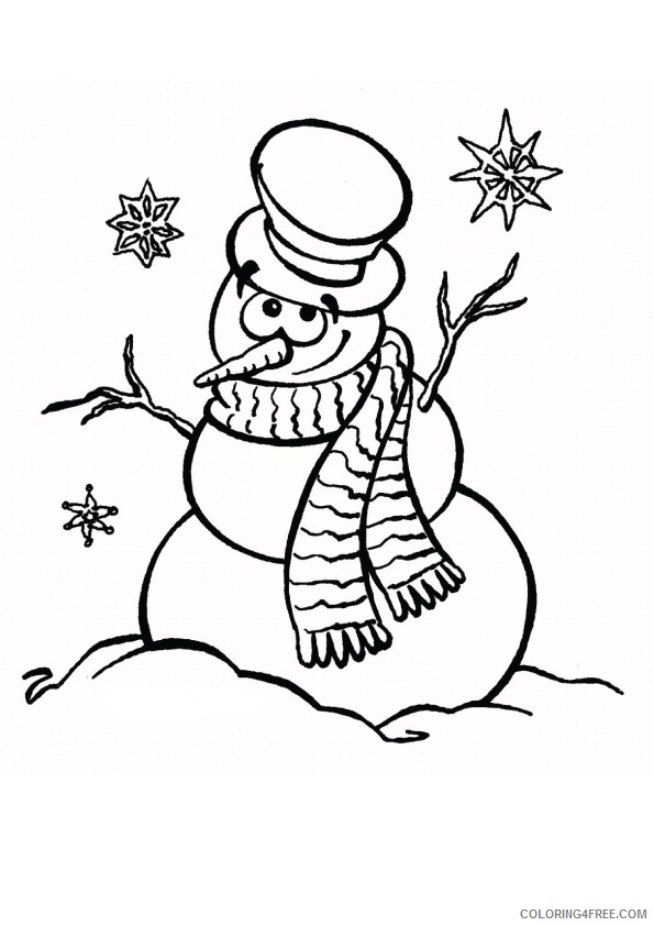 snowman coloring pages free to print Coloring4free