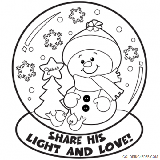 snowman coloring pages in snow globe Coloring4free