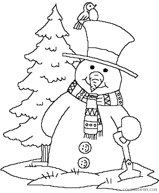 snowman coloring pages printable Coloring4free