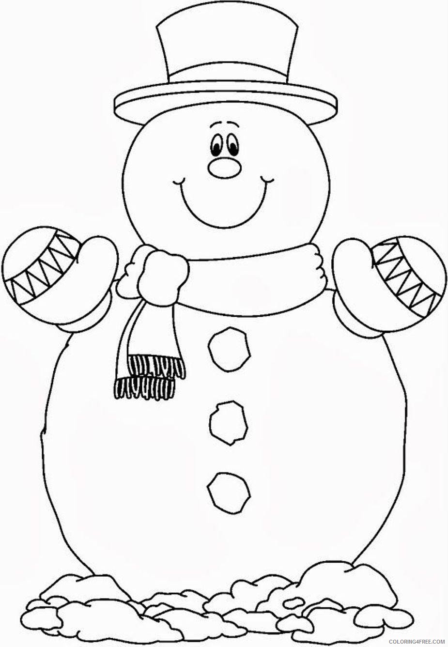 snowman coloring pages smiling Coloring4free