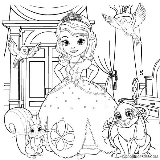 sofia the first coloring pages and friends Coloring4free