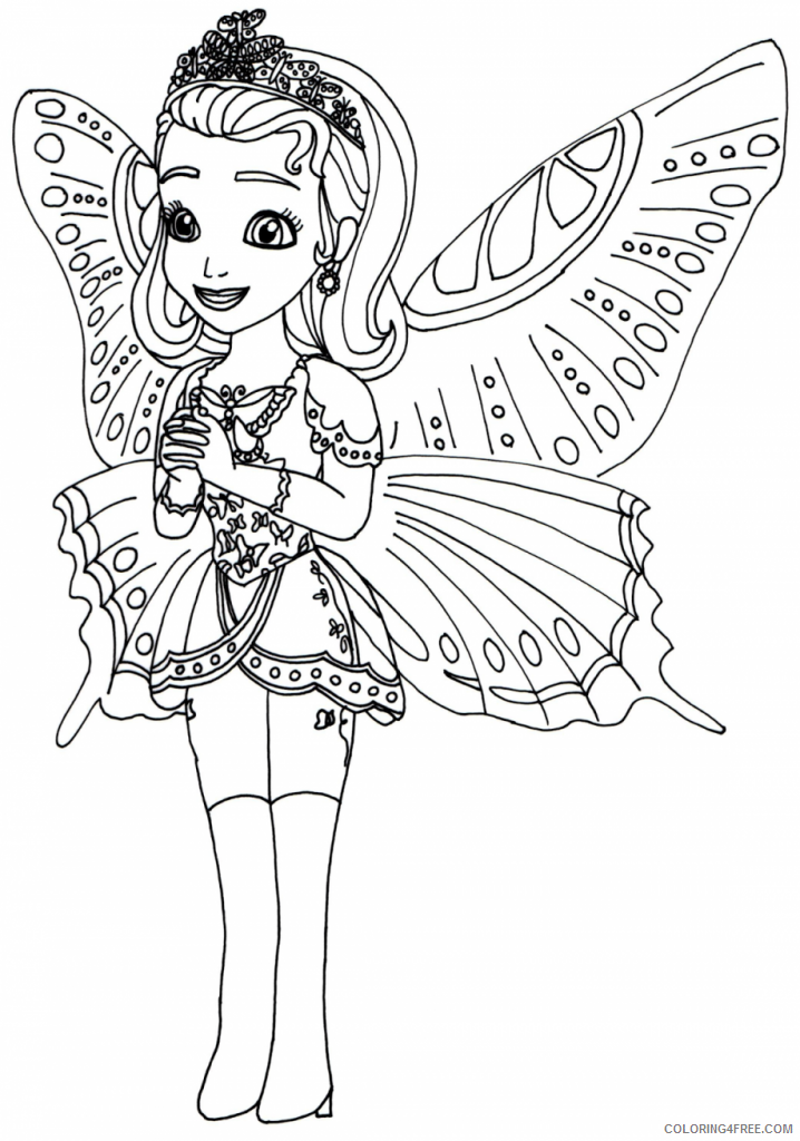 sofia the first coloring pages princess amber butterfly costume Coloring4free