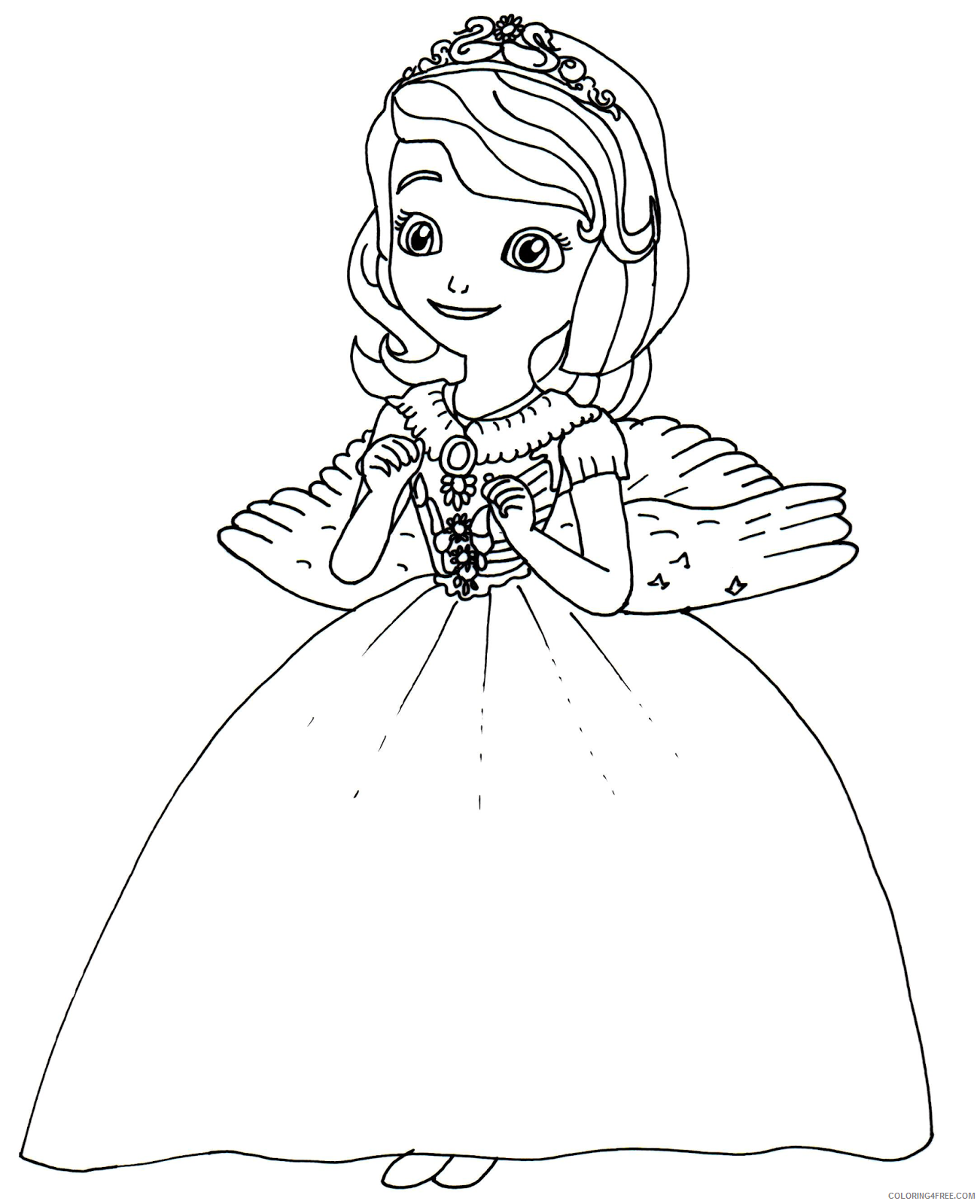 sofia the first coloring pages princess sofia angel costume Coloring4free
