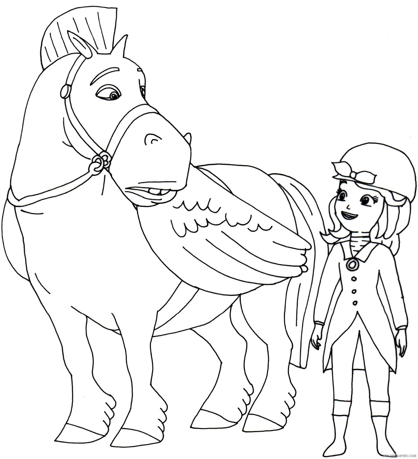 sofia the first coloring pages with minimus Coloring4free