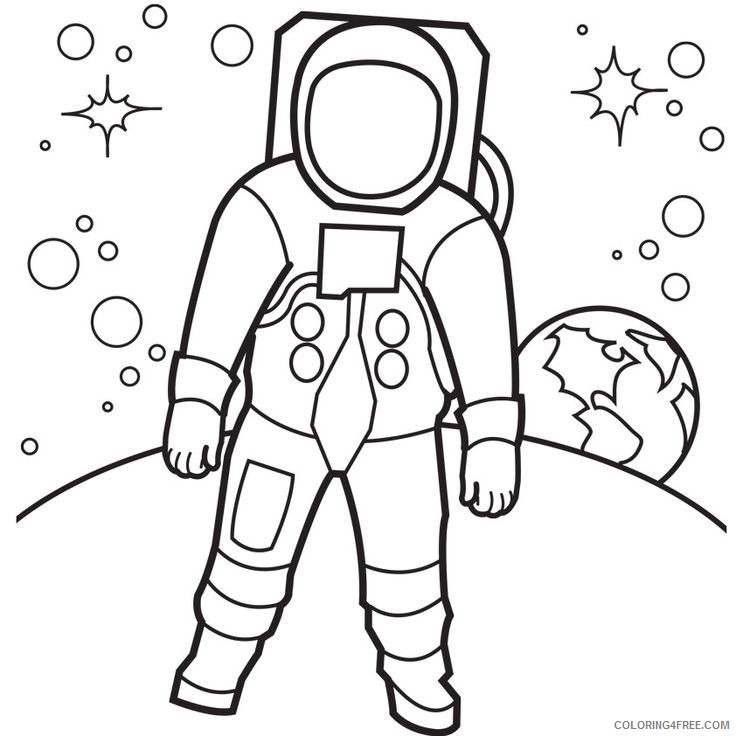space coloring pages astronaut on the moon Coloring4free