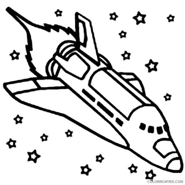 space shuttle coloring pages in outer space Coloring4free