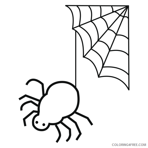 spider coloring pages hanging from web Coloring4free