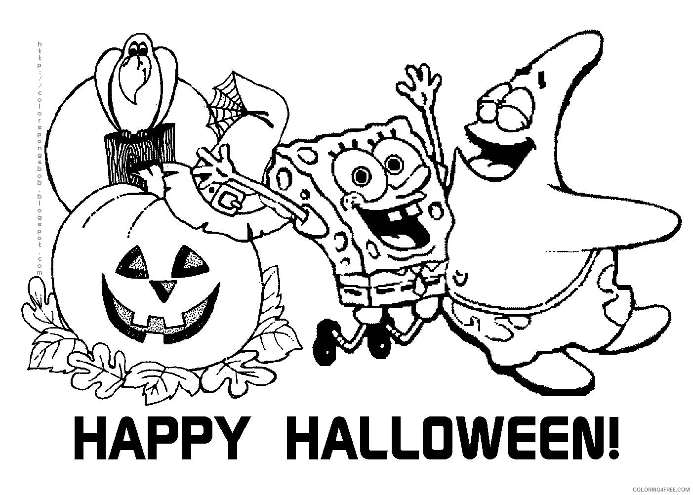 spongebob squarepants coloring pages halloween Coloring4free