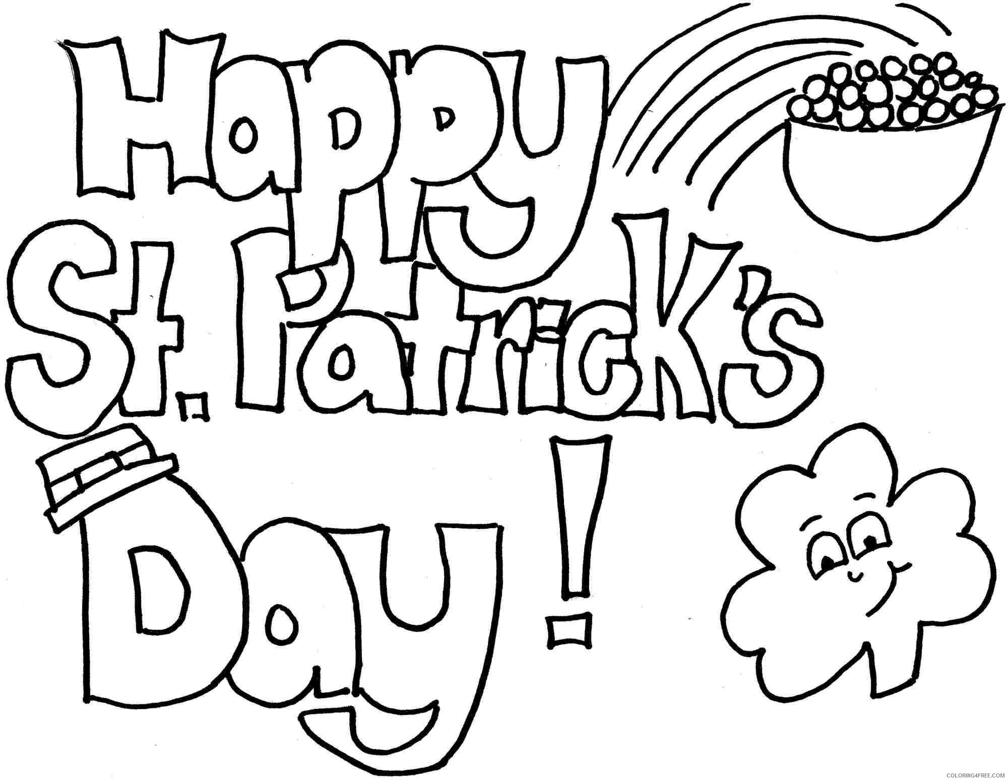 st patricks day coloring pages free for kids Coloring4free
