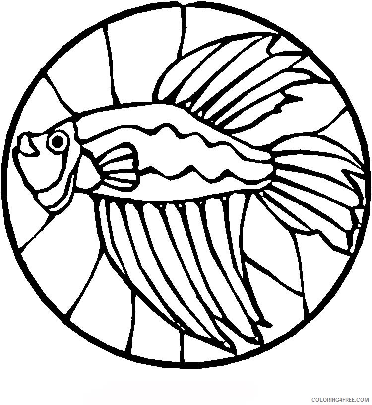 stained glass coloring pages betta fish Coloring4free