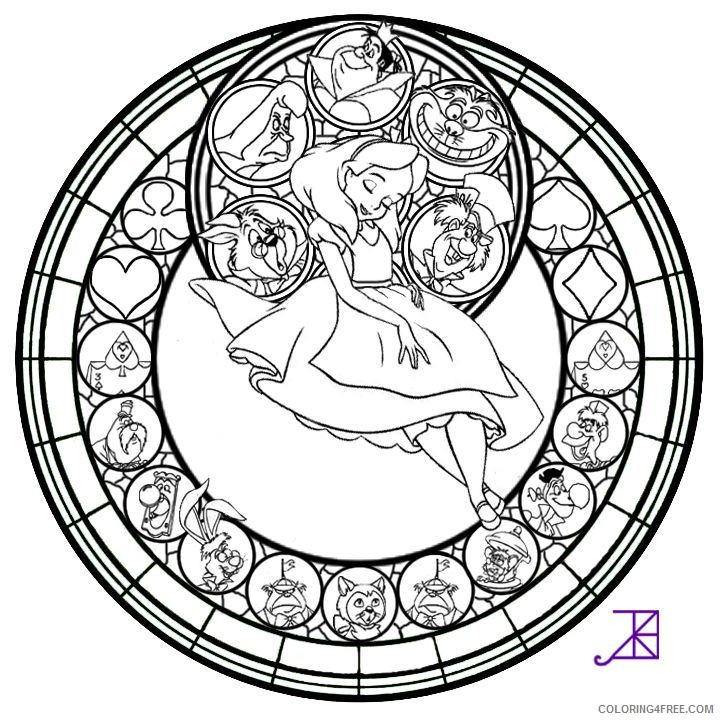 stained glass coloring pages disney Coloring4free