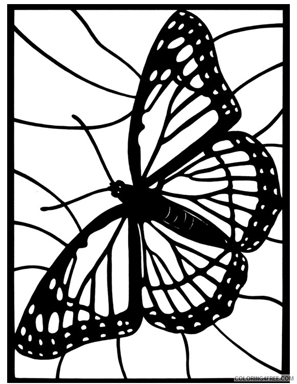 stained glass coloring pages monarch butterfly Coloring4free