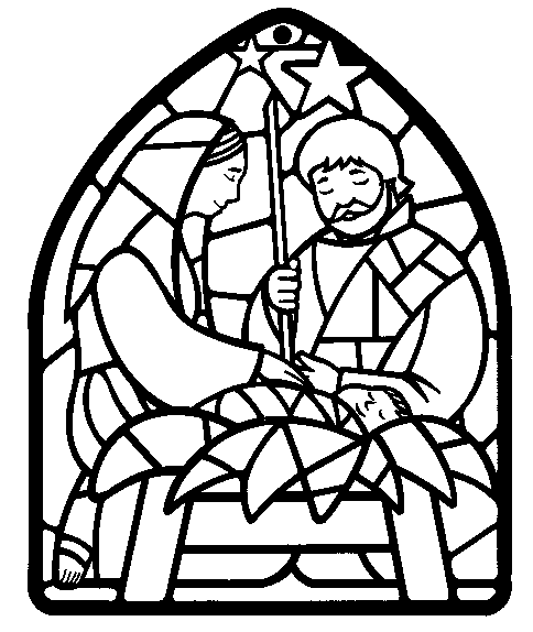 stained glass nativity coloring pages Coloring4free