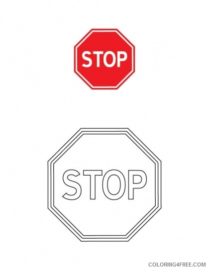 stop sign coloring pages free printable Coloring4free