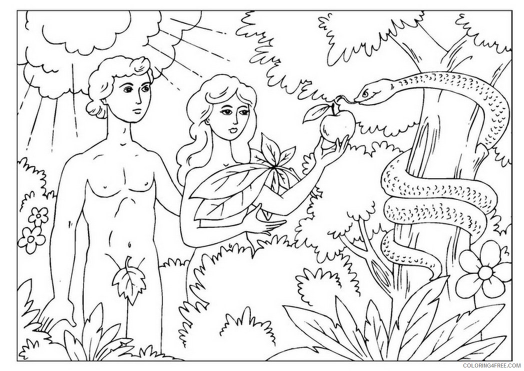 story of adam and eve coloring pages Coloring4free