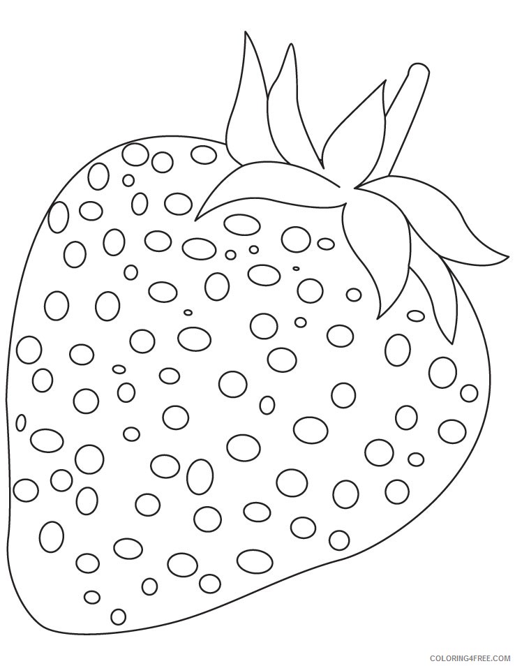 strawberry coloring pages free to print Coloring4free