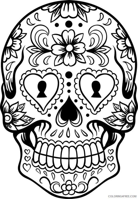 sugar skull coloring pages for teens Coloring4free