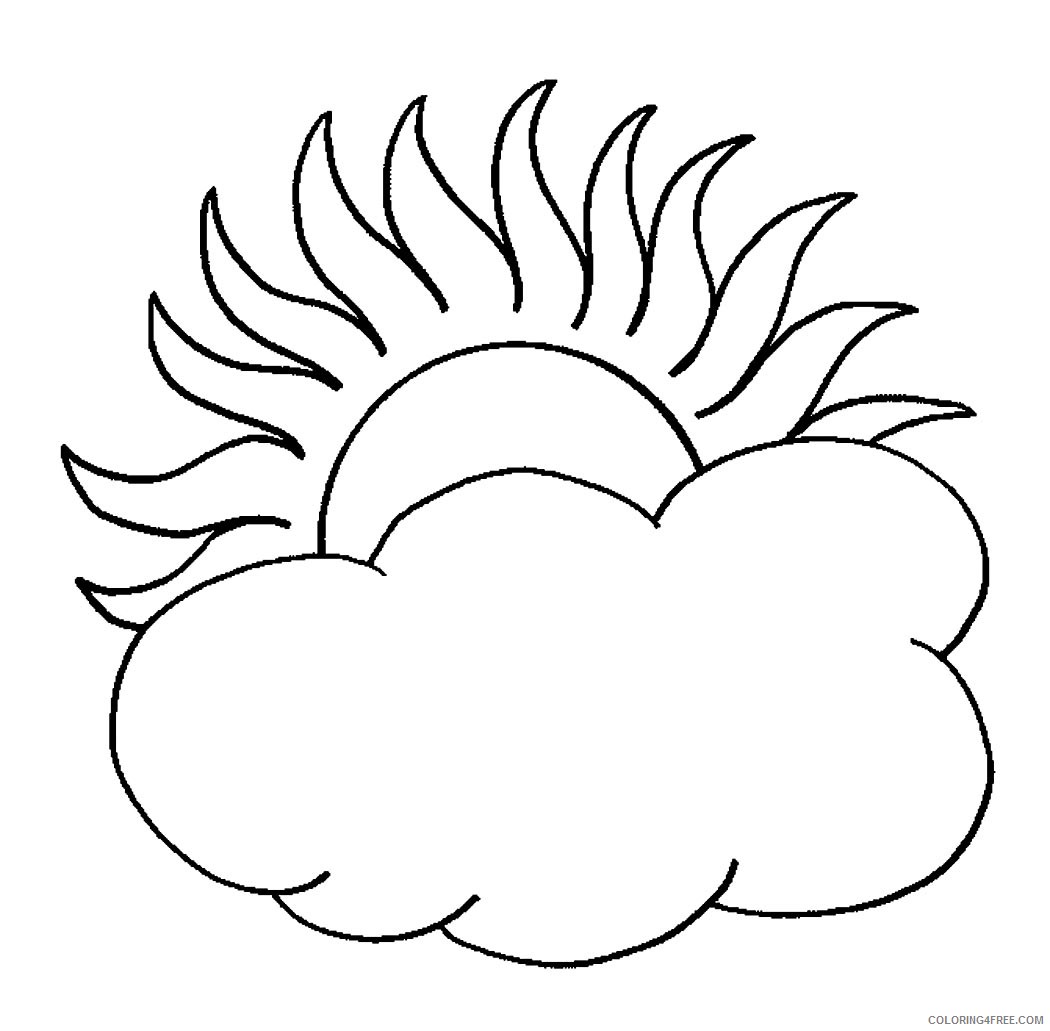 sun coloring pages behind the clouds Coloring4free