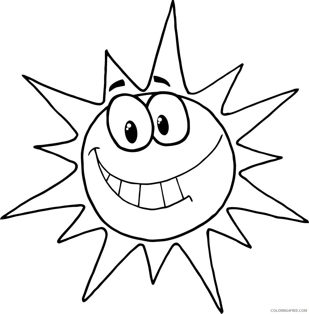 sun coloring pages cartoon Coloring4free