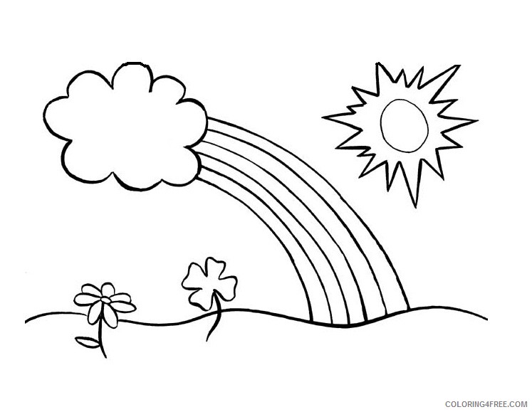 sun coloring pages clouds rainbow Coloring4free