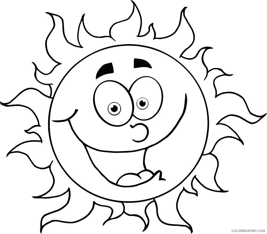 sun coloring pages with face Coloring4free