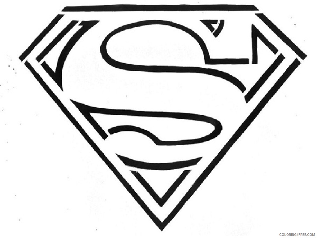 superhero coloring pages superman logo Coloring4free