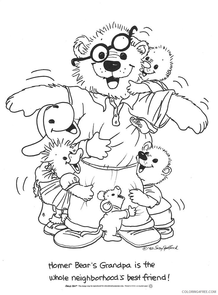 suzys zoo coloring pages homer bears grandpa Coloring4free