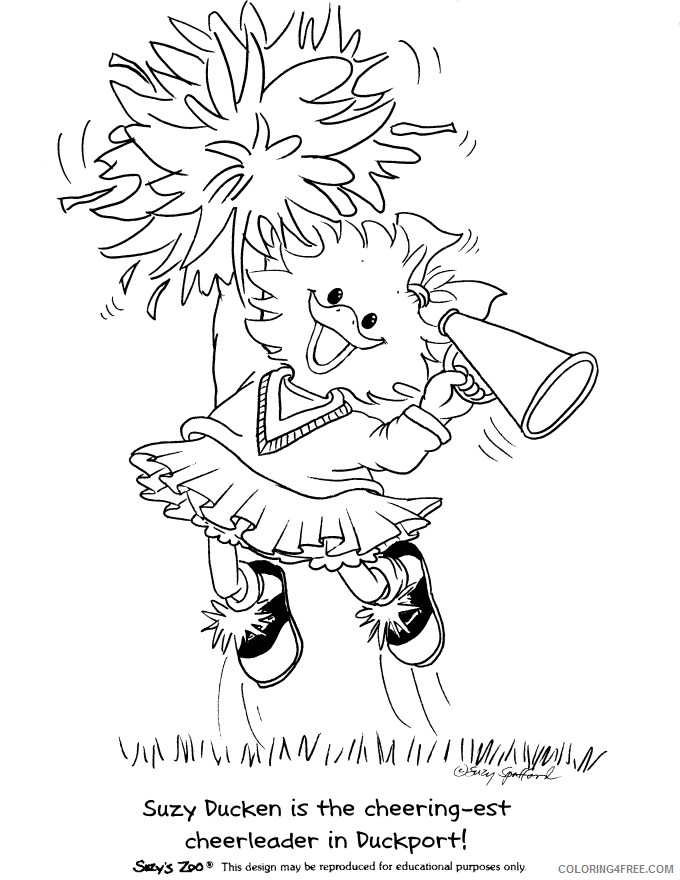 suzys zoo coloring pages suzy cheerleaders Coloring4free