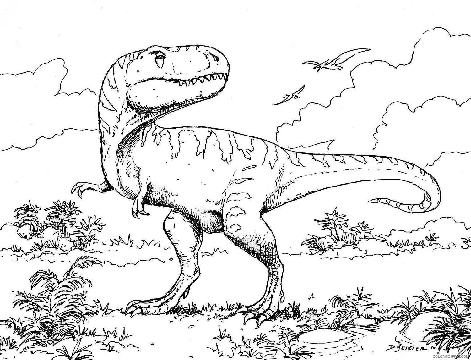 t rex coloring pages jurassic park Coloring4free