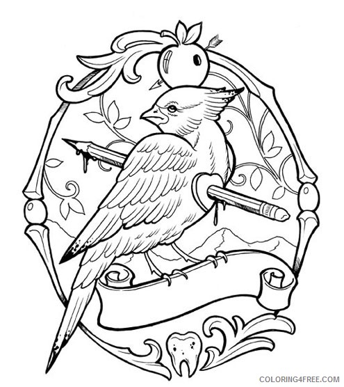 tattoo coloring pages bird Coloring4free