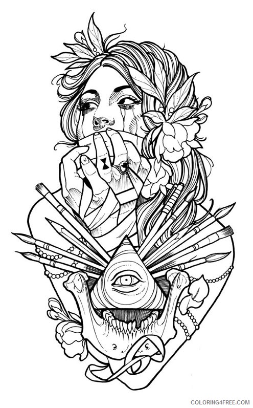 tattoo coloring pages for adults Coloring4free