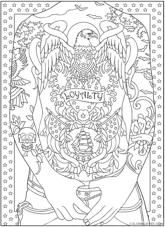 tattoo coloring pages full body Coloring4free
