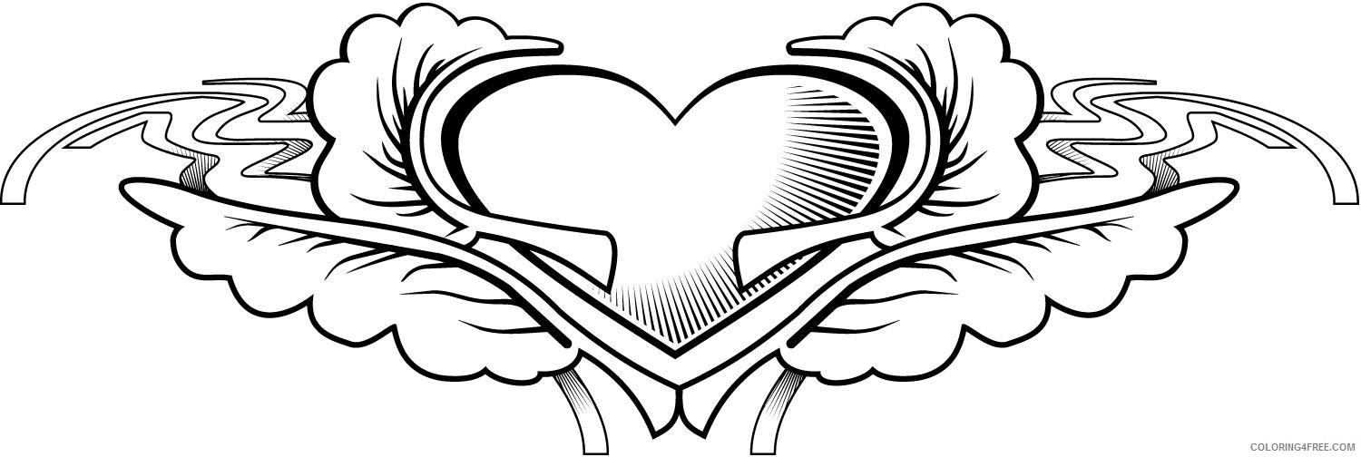 tattoo coloring pages heart Coloring4free