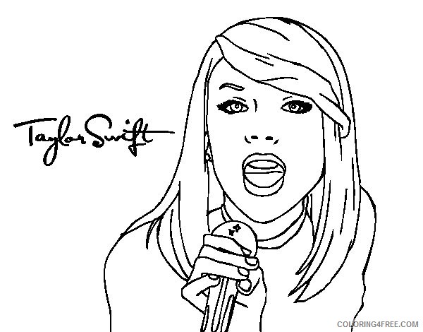 taylor swift singer coloring pages Coloring4free