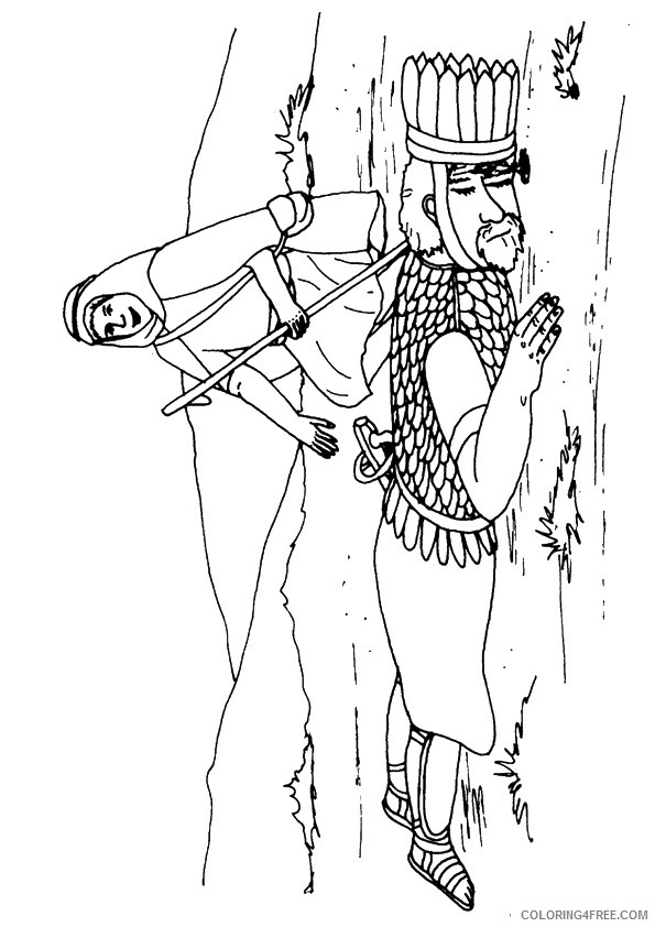 david and the giant free coloring pages - photo #14