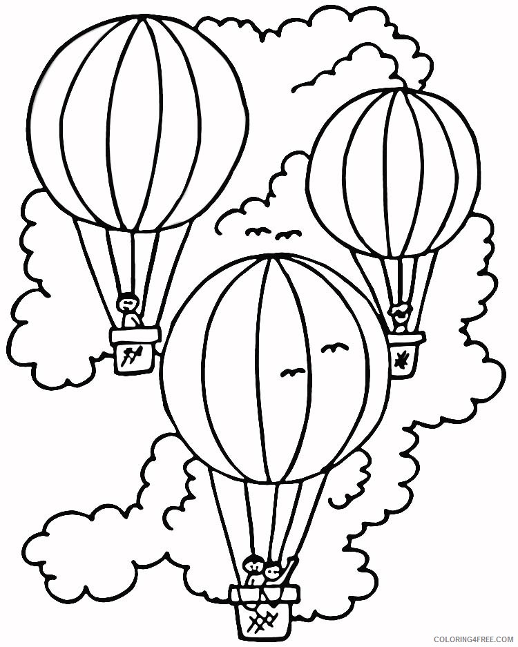 three hot air balloon coloring pages Coloring4free