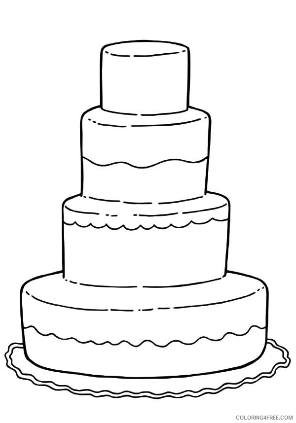 tiered birthday cake coloring pages Coloring4free