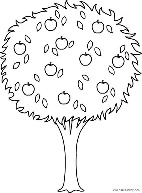 tree coloring pages with apples Coloring4free