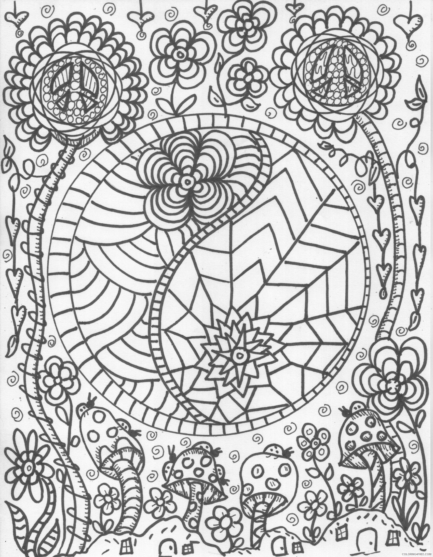 trippy coloring pages free printable Coloring4free