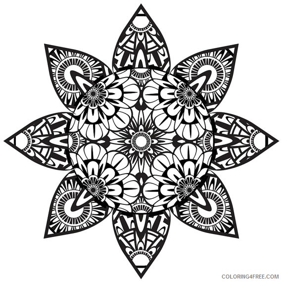 trippy coloring pages mandala Coloring4free